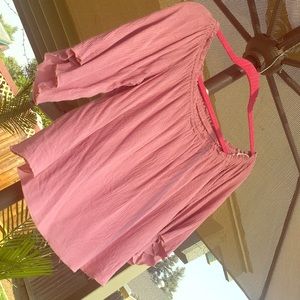 Pink off the shoulder blouse
